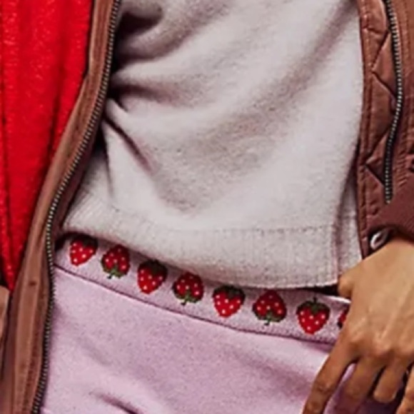 Free People Other - Free People Strawberry Embroidered Lilac Knit panty brief  size small